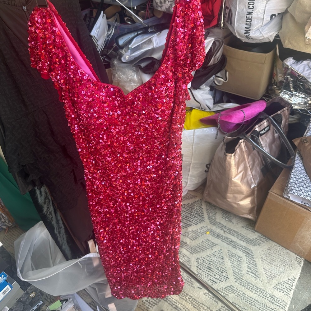 Pink sequin dress